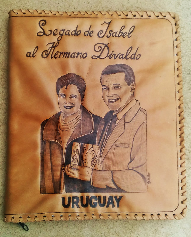 Custom handmade leather book created for Brazilian writer Divaldo Franco